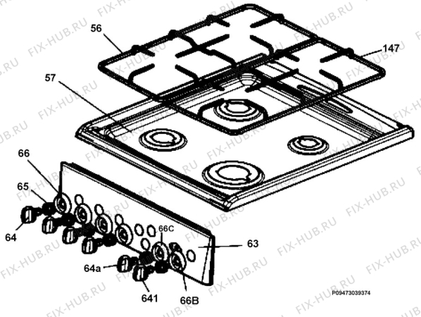 Взрыв-схема плиты (духовки) Electrolux EKG511103X - Схема узла Section 4