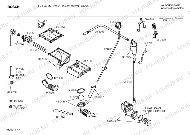 Схема №4 WFO126SN Exclusiv Maxx WFO126 с изображением Инструкция по установке и эксплуатации для стиральной машины Bosch 00594478