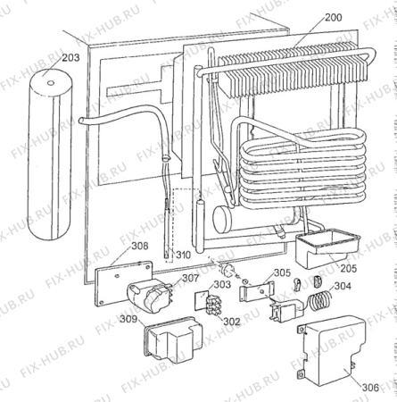 Взрыв-схема холодильника Electrolux EA0611 - Схема узла Cooling system 017