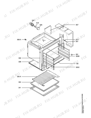Взрыв-схема плиты (духовки) Aeg CE33002-1-W SPIRIT - Схема узла Oven