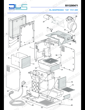 Схема №2 EN550.W LATTISSIMA TOUCH с изображением Обшивка для кофеварки (кофемашины) DELONGHI 7313239011