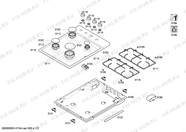 Схема №2 T20S31N0 с изображением Столешница для духового шкафа Bosch 00249479