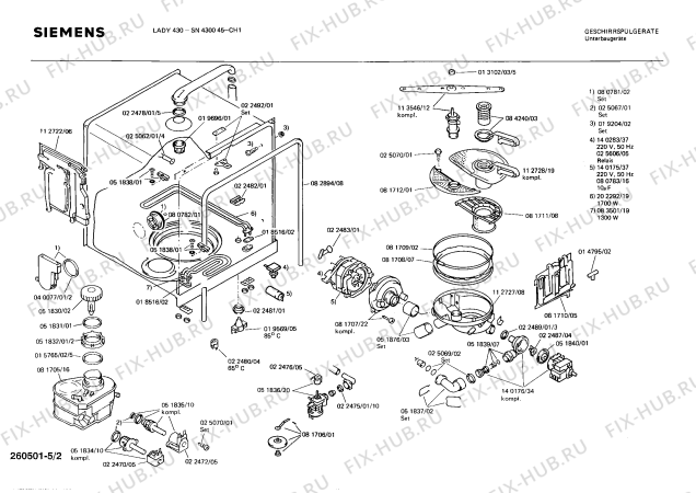 Взрыв-схема посудомоечной машины Siemens SN430045 - Схема узла 02