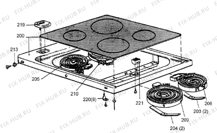 Взрыв-схема вытяжки Gorenje 622K 87-3 A563E61A FI   -White FS 60 (900000672, A563E61A) - Схема узла 02