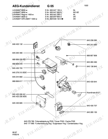 Взрыв-схема стиральной машины Aeg LAV6620 SENS. - Схема узла Electrical equipment