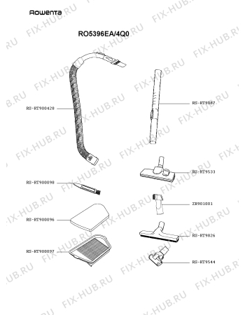 Взрыв-схема пылесоса Rowenta RO5396EA/4Q0 - Схема узла FP004926.3P2