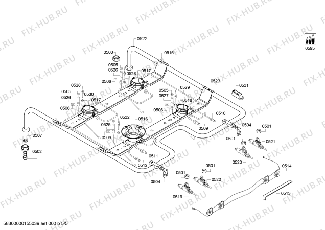 Схема №5 FRS4011WTL с изображением Панель управления для электропечи Bosch 00679611