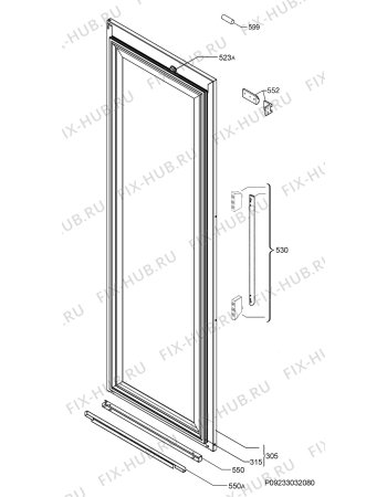 Взрыв-схема холодильника Electrolux ERW3313AOX - Схема узла Door 003