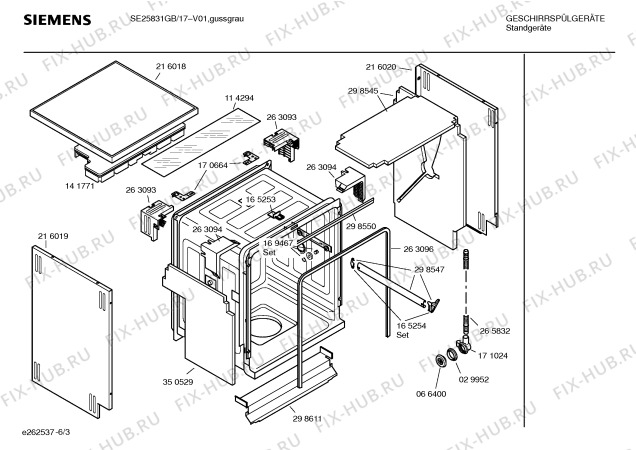 Взрыв-схема посудомоечной машины Siemens SE25831GB Avantgarde - Схема узла 03