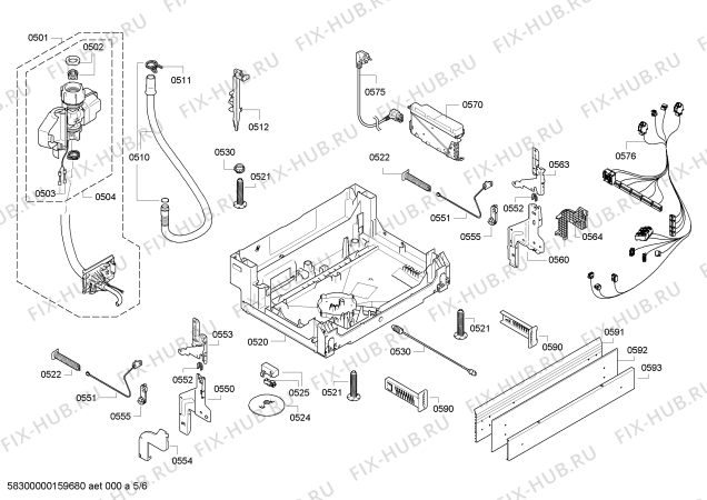 Взрыв-схема посудомоечной машины Siemens SX45M205SK - Схема узла 05