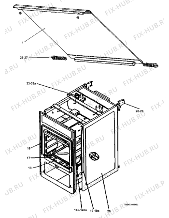 Взрыв-схема плиты (духовки) Zanussi ZCG558GX3 - Схема узла Section 1