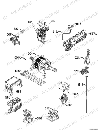 Взрыв-схема стиральной машины Aeg L58495FL2 - Схема узла Electrical equipment 268