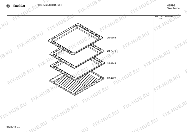 Схема №7 HSN562N с изображением Стеклокерамика для электропечи Bosch 00234571