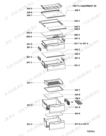 Взрыв-схема холодильника Hotpoint H3T811IW (F157309) - Схема узла