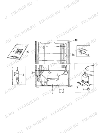 Взрыв-схема холодильника Zanussi ZVC272C - Схема узла Cooling system 017