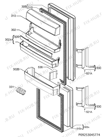 Взрыв-схема холодильника Aeg Electrolux S83400CTW0 - Схема узла Door 003