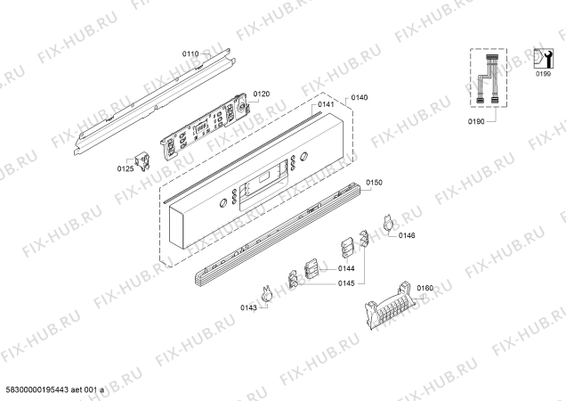 Взрыв-схема посудомоечной машины Bosch SMI46MS01D Exclusiv, Made in Germany - Схема узла 01