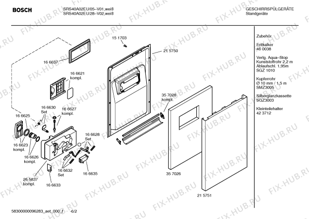 Схема №6 SRS40A02EU с изображением Краткая инструкция для посудомойки Bosch 00589173