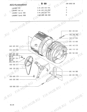 Взрыв-схема стиральной машины Aeg LAVCARAT 908 D - Схема узла Section2