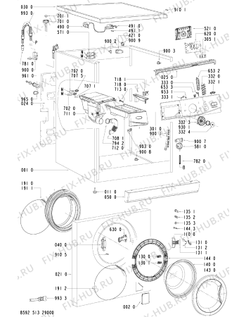 Схема №2 AWO/D 9714 с изображением Модуль (плата) для стиралки Whirlpool 481221470389