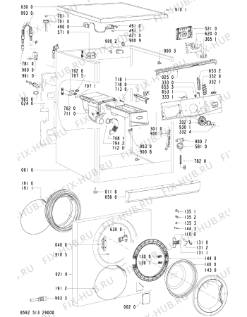 Схема №2 AWM 9674 с изображением Наклейка для стиральной машины Whirlpool 481245310424