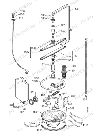 Взрыв-схема посудомоечной машины Zanussi DW674 - Схема узла Hydraulic System 272