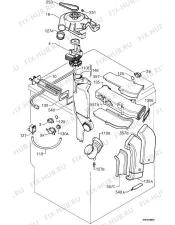 Взрыв-схема стиральной машины Electrolux EWD1214I - Схема узла Dryer 265