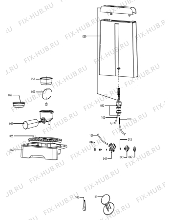 Взрыв-схема кофеварки (кофемашины) Electrolux EEA110 - Схема узла Accessories