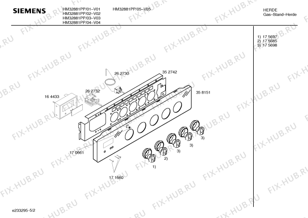 Взрыв-схема плиты (духовки) Siemens HM32881PP - Схема узла 02