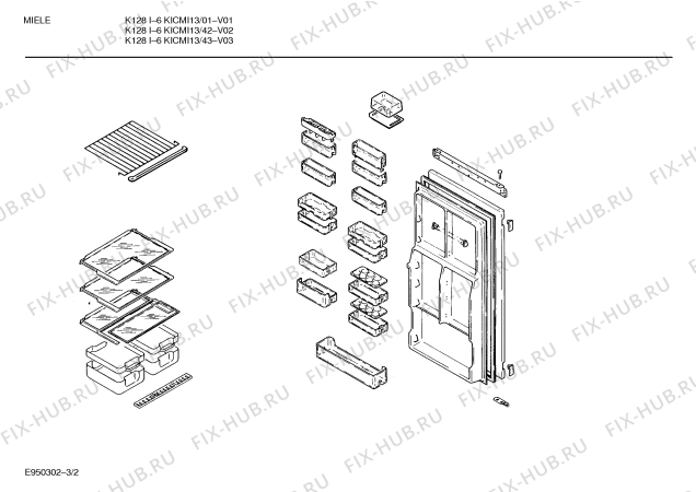 Схема №3 KIVMI24 K148I с изображением Поднос для холодильника Bosch 00287363