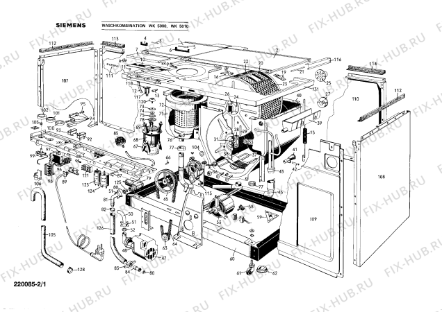 Схема №2 WK5010 WK 5010 с изображением Труба для стиральной машины Siemens 00049004