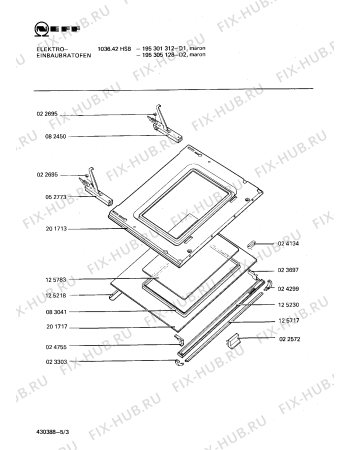 Взрыв-схема плиты (духовки) Neff 195305128 1036.42HSB - Схема узла 03