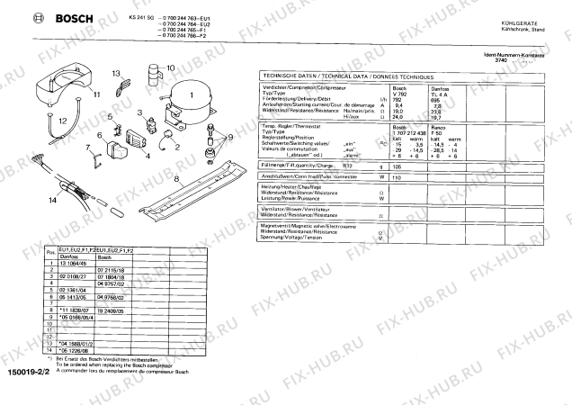 Взрыв-схема холодильника Bosch 0700244763 KS241SG - Схема узла 02