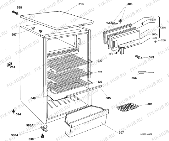 Взрыв-схема холодильника Zanussi ZRC24JB8 - Схема узла Housing 001