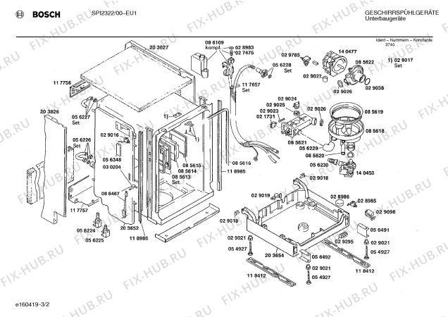 Схема №3 SPI2326CH с изображением Панель для посудомоечной машины Bosch 00270898