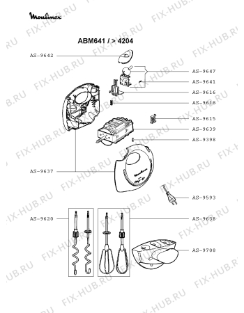 Схема №1 ABM841 с изображением Модуль (плата) управления для электромиксера Moulinex AS-9647
