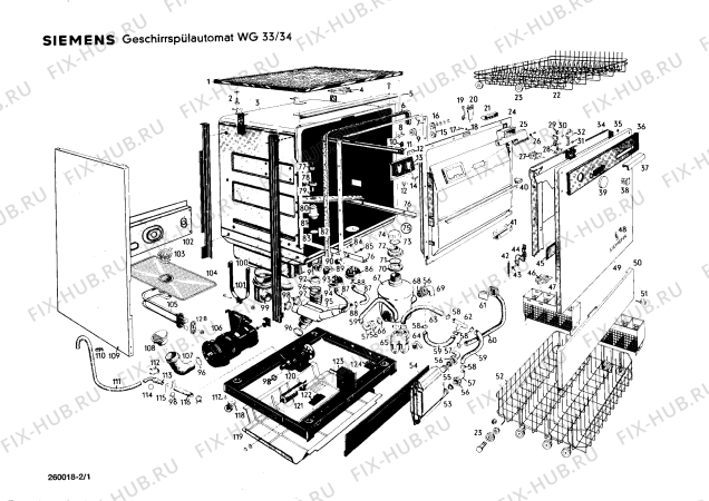 Схема №2 WG33 с изображением Шланг для посудомоечной машины Siemens 00103950