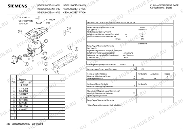 Схема №3 KSU30621 с изображением Испаритель для холодильника Bosch 00369817