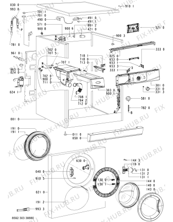 Схема №2 AWO/D 4110 WP с изображением Модуль (плата) для стиралки Whirlpool 480111103876