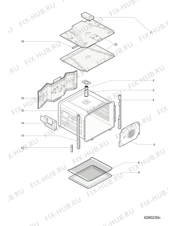 Схема №3 SQ103PGI (F053700) с изображением Дверца для духового шкафа Indesit C00268366