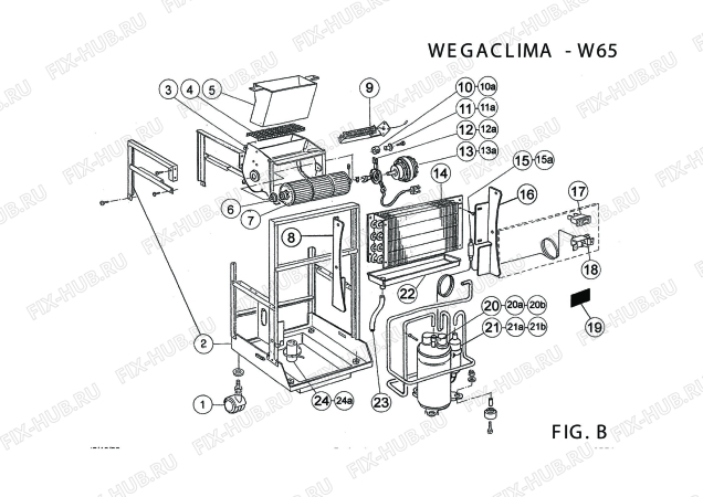 Взрыв-схема кондиционера Wegaclima W65 - Схема узла 3