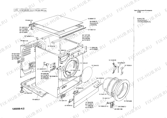 Взрыв-схема стиральной машины Bosch 0722044262 V472 - Схема узла 02