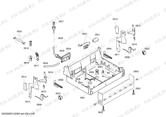 Схема №6 BM7400 EuroLux BM7400 с изображением Стержень для посудомойки Bosch 00174780