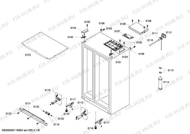 Схема №6 SOK250OC0N с изображением Дверь для холодильника Bosch 00243736