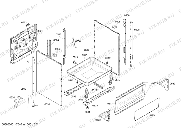 Взрыв-схема плиты (духовки) Bosch HCE748450 - Схема узла 05