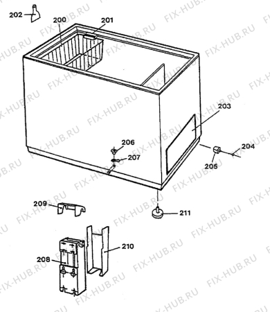 Взрыв-схема холодильника Electrolux EC2700N - Схема узла C30 Cabinet/interior B