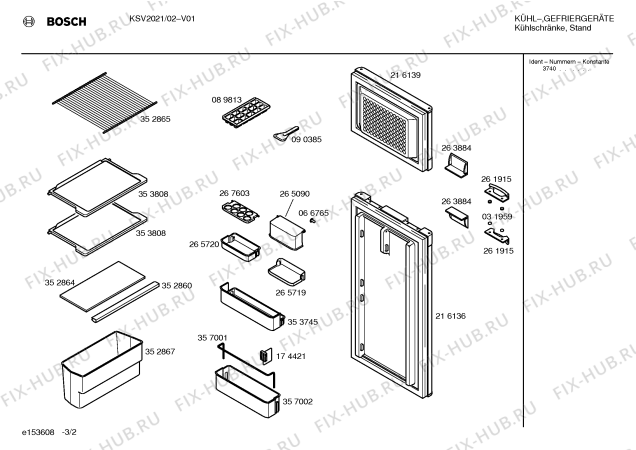 Схема №3 KSV2021GB с изображением Дверь для холодильной камеры Bosch 00216136