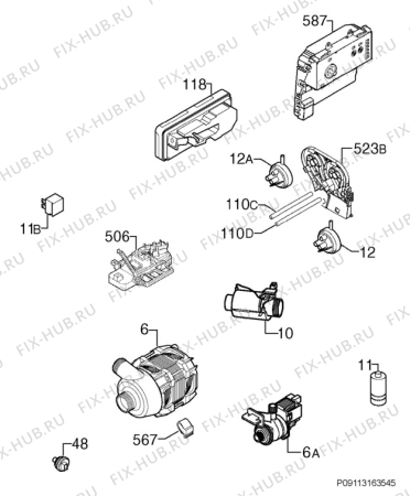 Взрыв-схема посудомоечной машины Rex Electrolux TP611N - Схема узла Electrical equipment 268