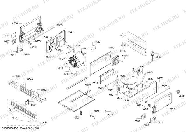 Схема №6 RF411701 с изображением Кнопка для холодильной камеры Bosch 00627345