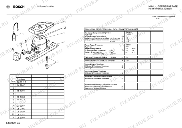 Взрыв-схема холодильника Bosch KIR2502 - Схема узла 02